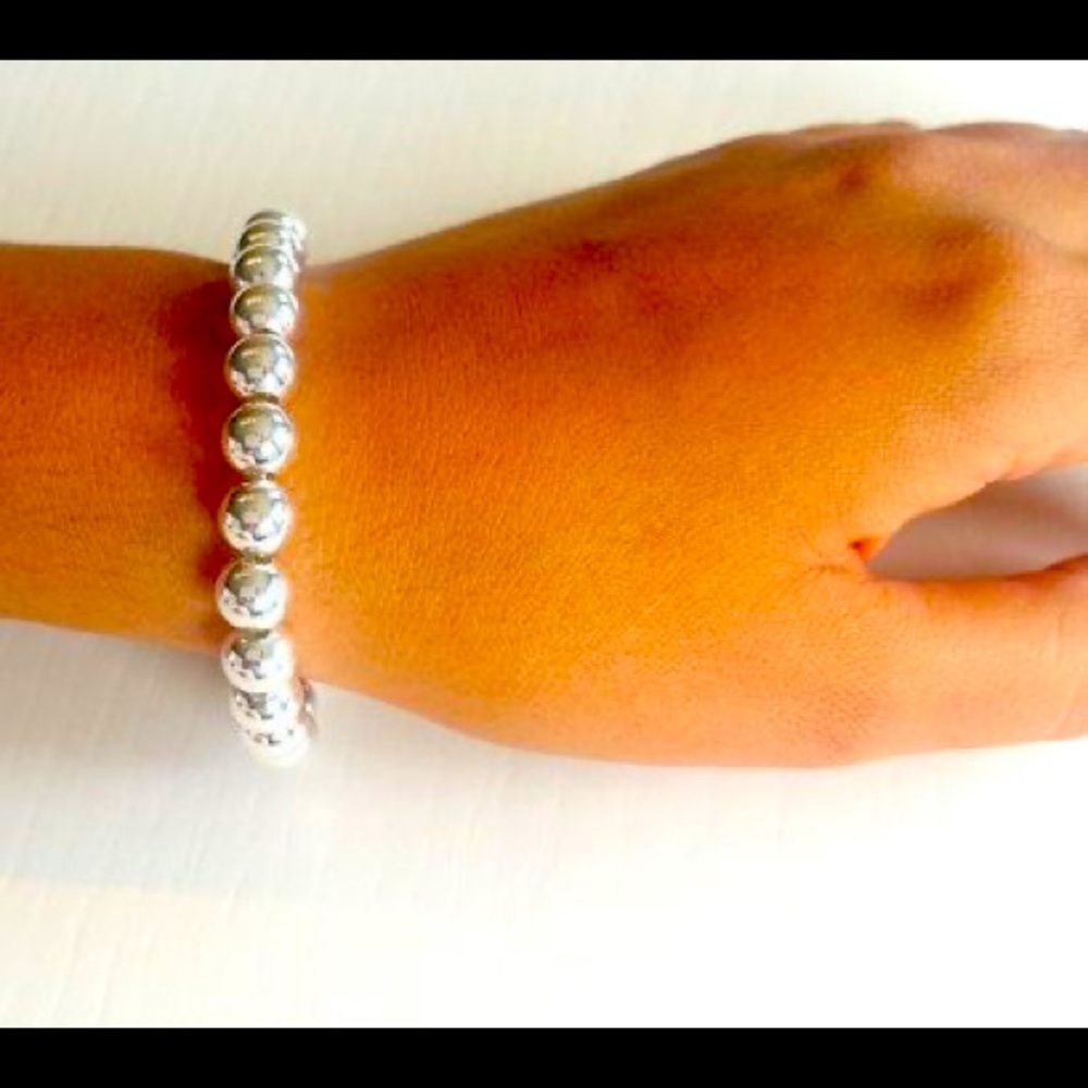 Sterling Silver 925 Beaded Ball Bracelet Classic